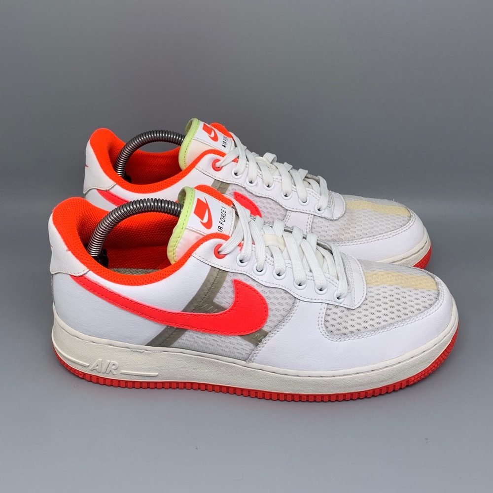 Nike Air Force 1 ’07 LV8 White Crimson Basketball Shoes CI060‑102 Men’s Sz 9